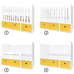 Babybett mitwachsend 70x140cm COLORFLEX nectar yellow 