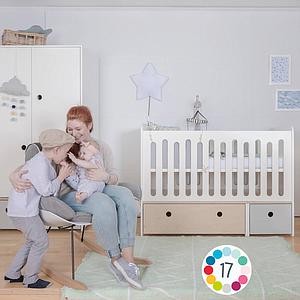 Babybett mitwachsend 70x140cm COLORFLEX plum 