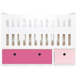 Babybett mitwachsend 70x140cm COLORFLEX sweet pink-pink