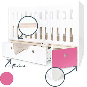 Babybett mitwachsend 70x140cm COLORFLEX white-pink