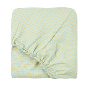 Babybettlaken aus Bio-Baumwolljersey STORIES Limitierte Auflage 70x140cm Nobodinoz grün Zitrone Gitter