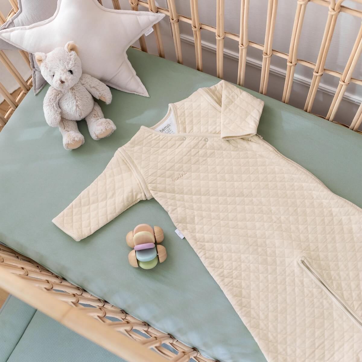 Babyschlafsack 4-12M MAGIC BAG Bemini Jersey gesteppt-creme