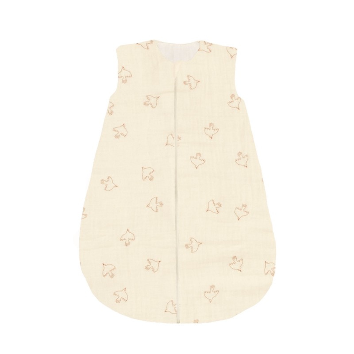 Babyschlafsack Doppelmousseline, 0-6 Monate. Nobodinoz Brown hoshi birds