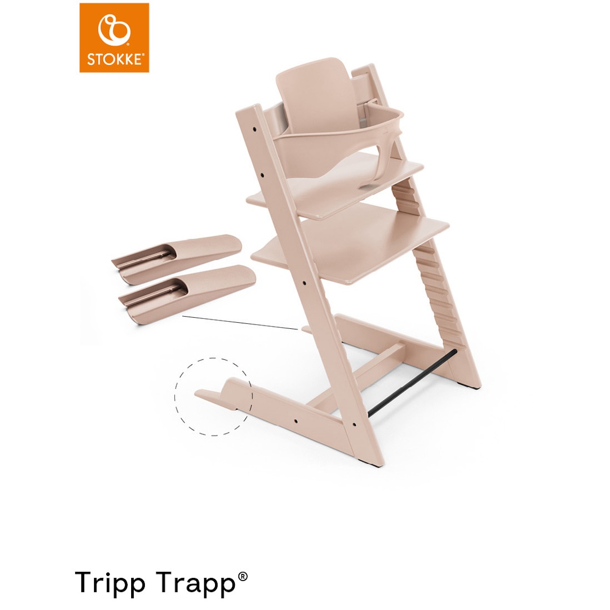 Babyset Hochstuhl TRIPP TRAPP Stokke serene pink