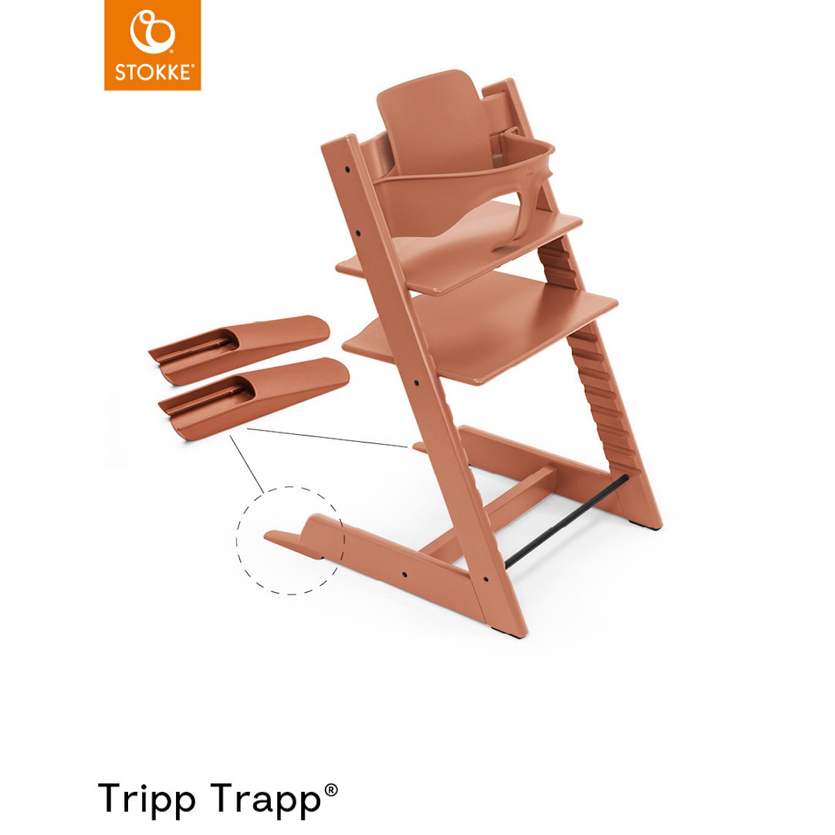 Babyset Hochstuhl TRIPP TRAPP Stokke terracota