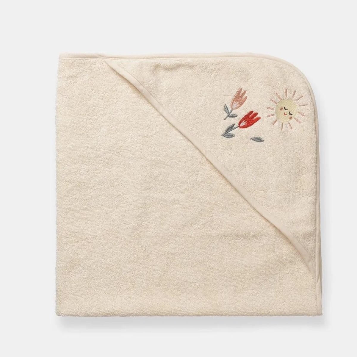 Badecape 85x85cm PETAL gestickt Terry Liebe April Harmonie