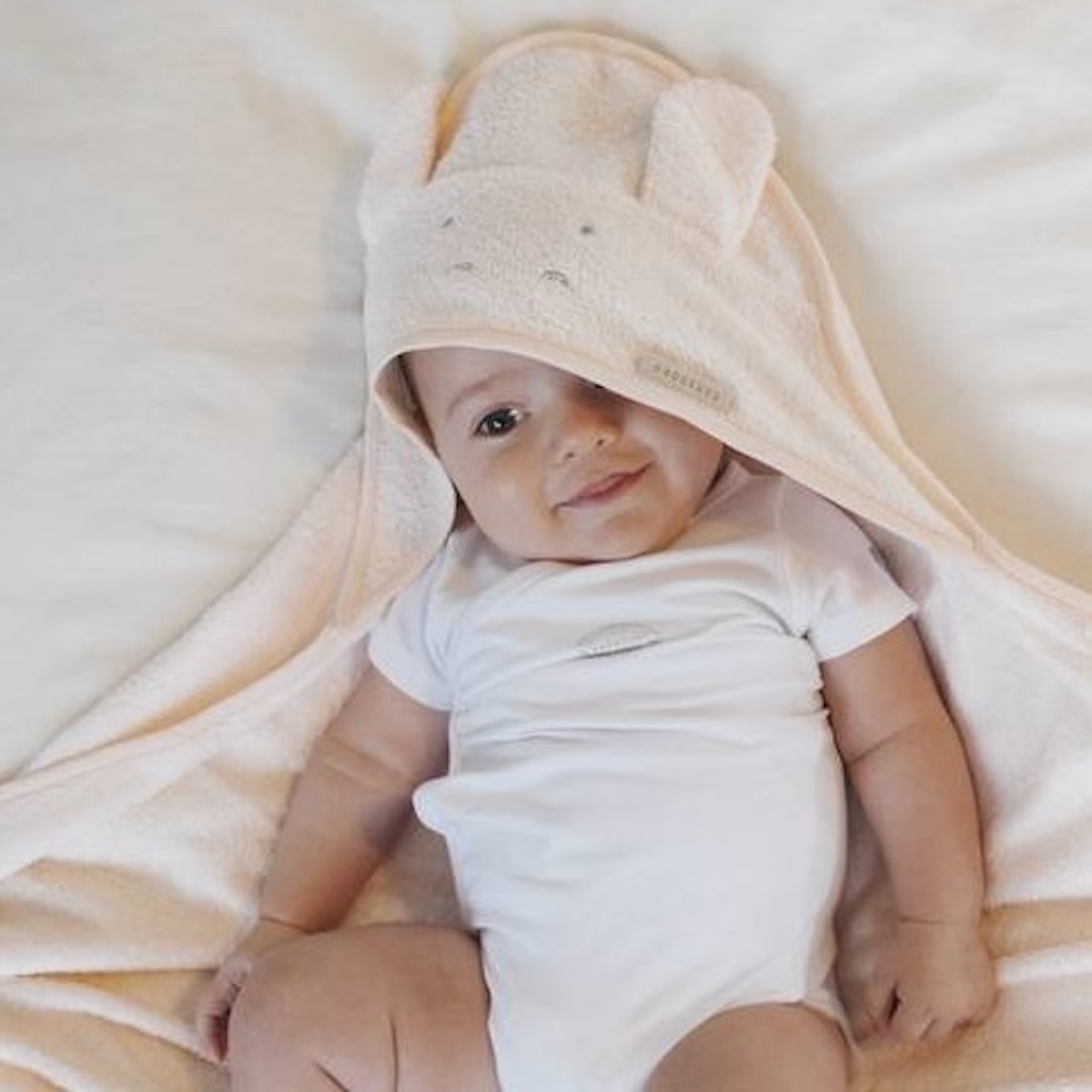 Badecape HIPPO XL 100x100cm Bamboom Wasserpfirsich