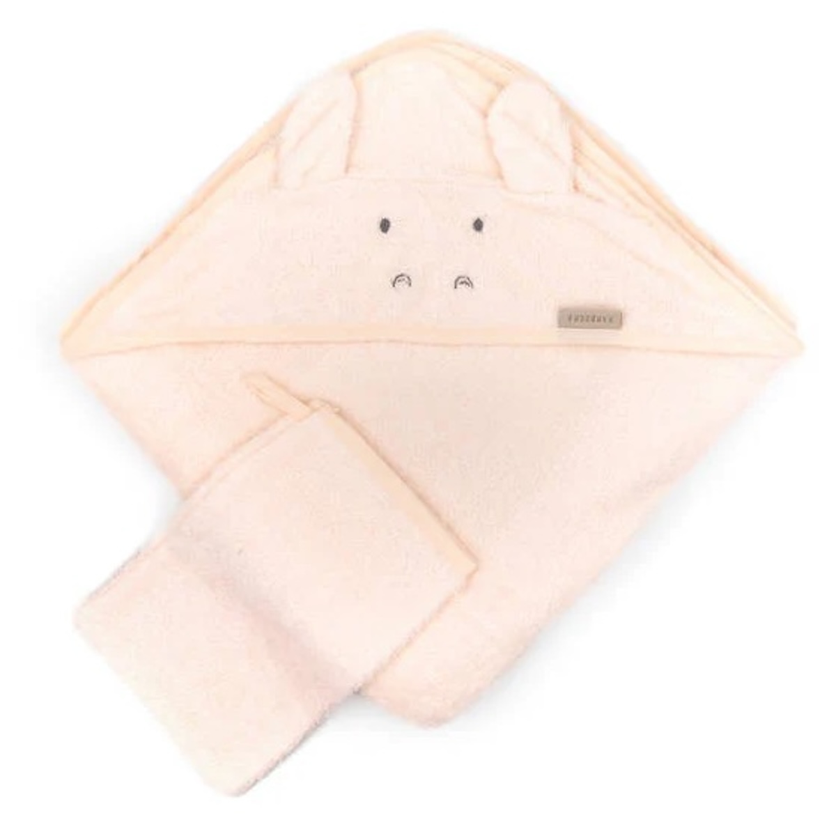 Badehaube HIPPO + Toilettenhandschuhe 75x75cm Bamboom oyster grey