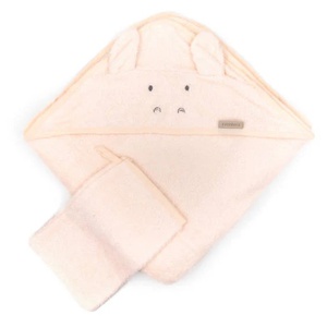 Badehaube HIPPO + Toilettenhandschuhe 75x75cm Bamboom oyster grey