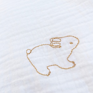 Badetuch RABBITS bestickt gelb 70x70 cm