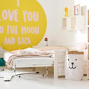 Basisbett 90x200cm + Deluxe Lattenrost Lifetime whitewash