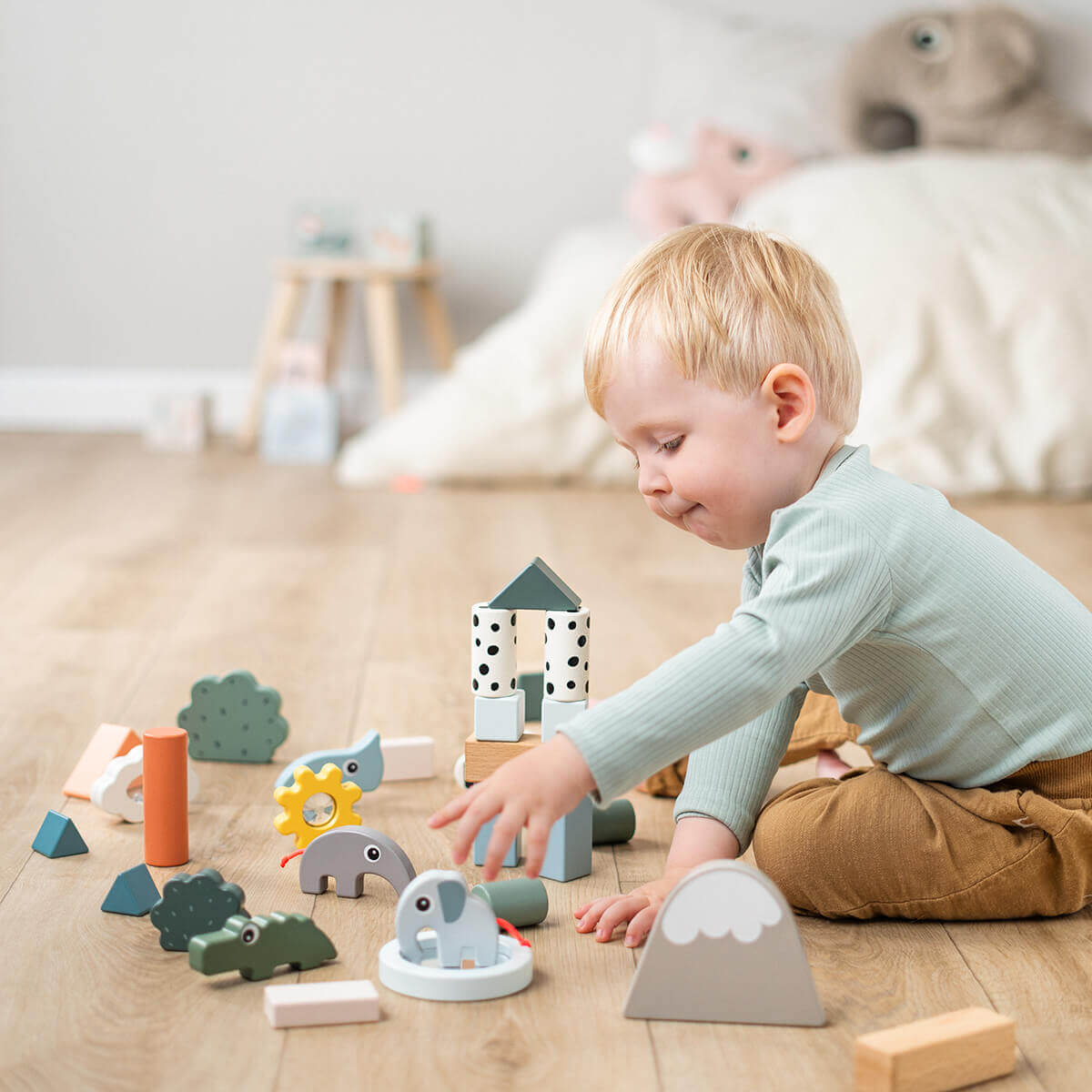 Bauklotzset 34 Stück Hirschfreunde Farbmix Done by Deer