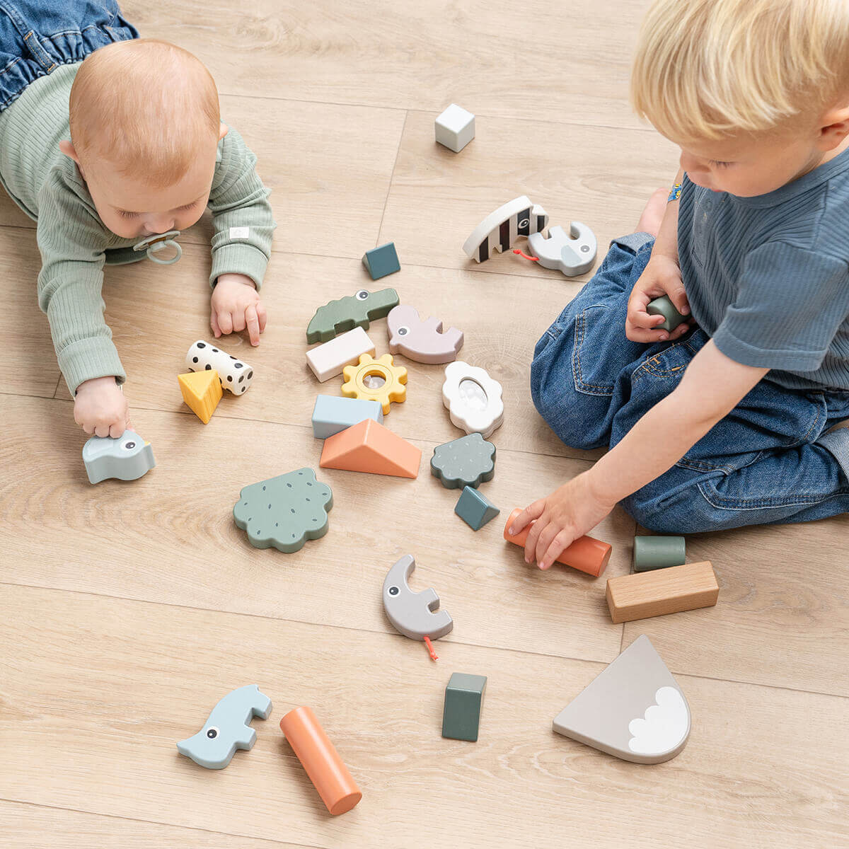 Bauklotzset 34 Stück Hirschfreunde Farbmix Done by Deer