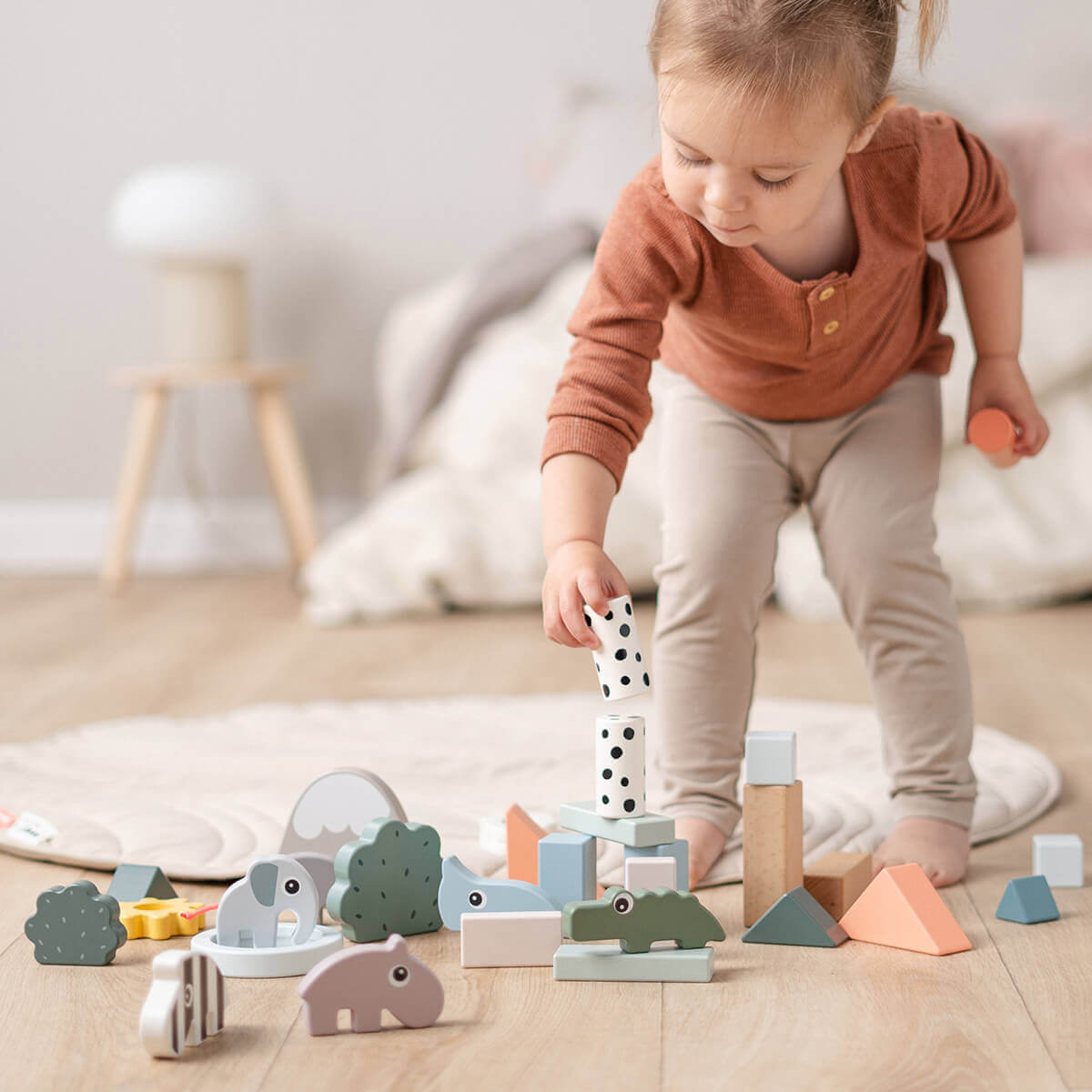 Bauklotzset 34 Stück Hirschfreunde Farbmix Done by Deer