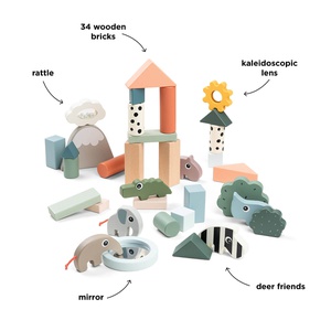 Bauklotzset 34 Stück Hirschfreunde Farbmix Done by Deer