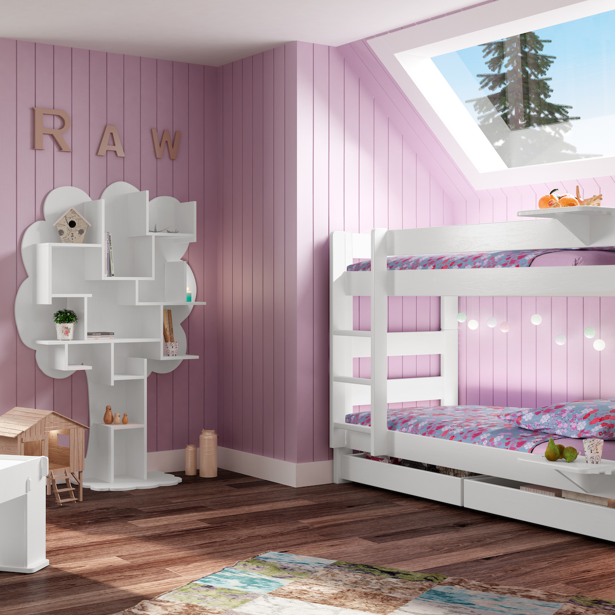 Baum-Bibliothek LOUANE Mathy von Bols weiß