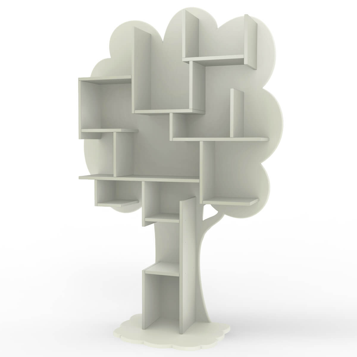 Baum-Bibliothek LOUANE Mathy von Schalen moosgrau