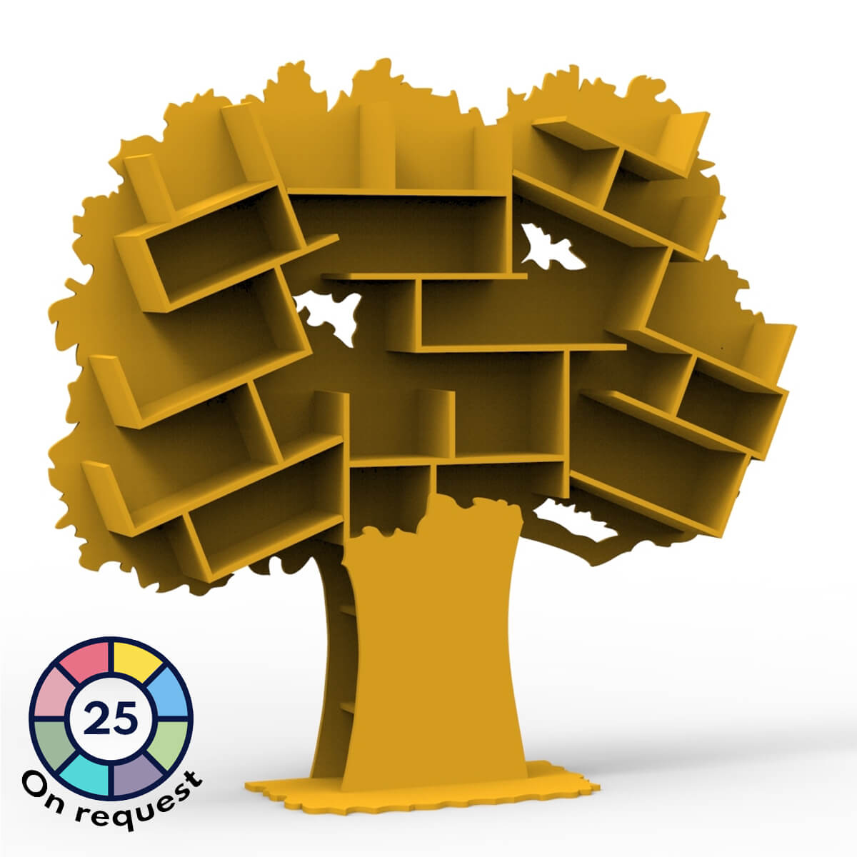 Baum-Bibliothek TESS Mathy von Schalen ockergelb