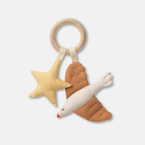 Beißring 12cm ILMA STAR & BIRD Dear April  yellow brown