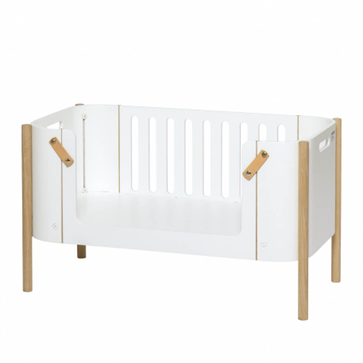 Beistellbett WOOD inkl. Umbauset zur Bank Oliver Furniture Weiß/Eiche