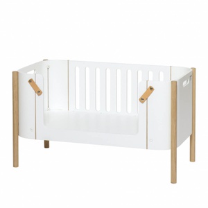 Beistellbett WOOD inkl. Umbauset zur Bank Oliver Furniture Weiß/Eiche