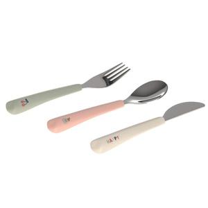 Besteck mit Silikongriff 3tlg. Happy Fruits Kirsche Laessig