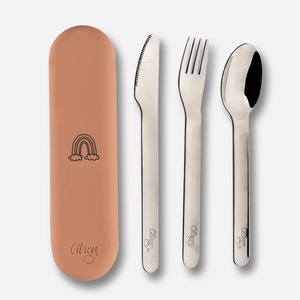 Besteckset Edelstahl mit Etui Citron blush pink