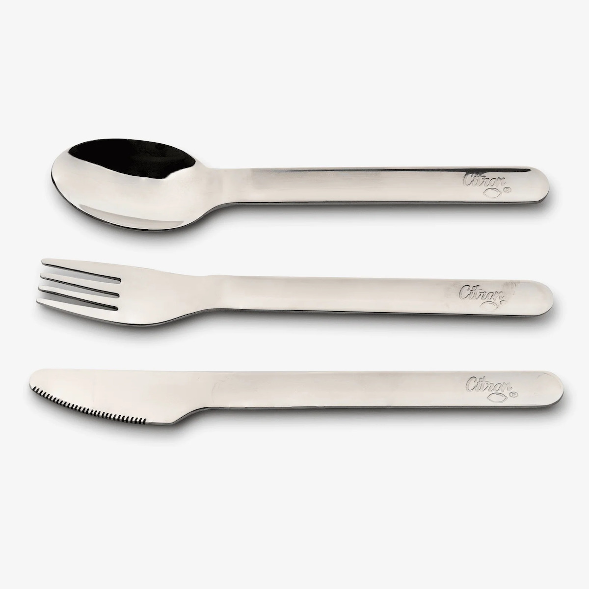 Besteckset Edelstahl mit Etui Zitrone dusty blue