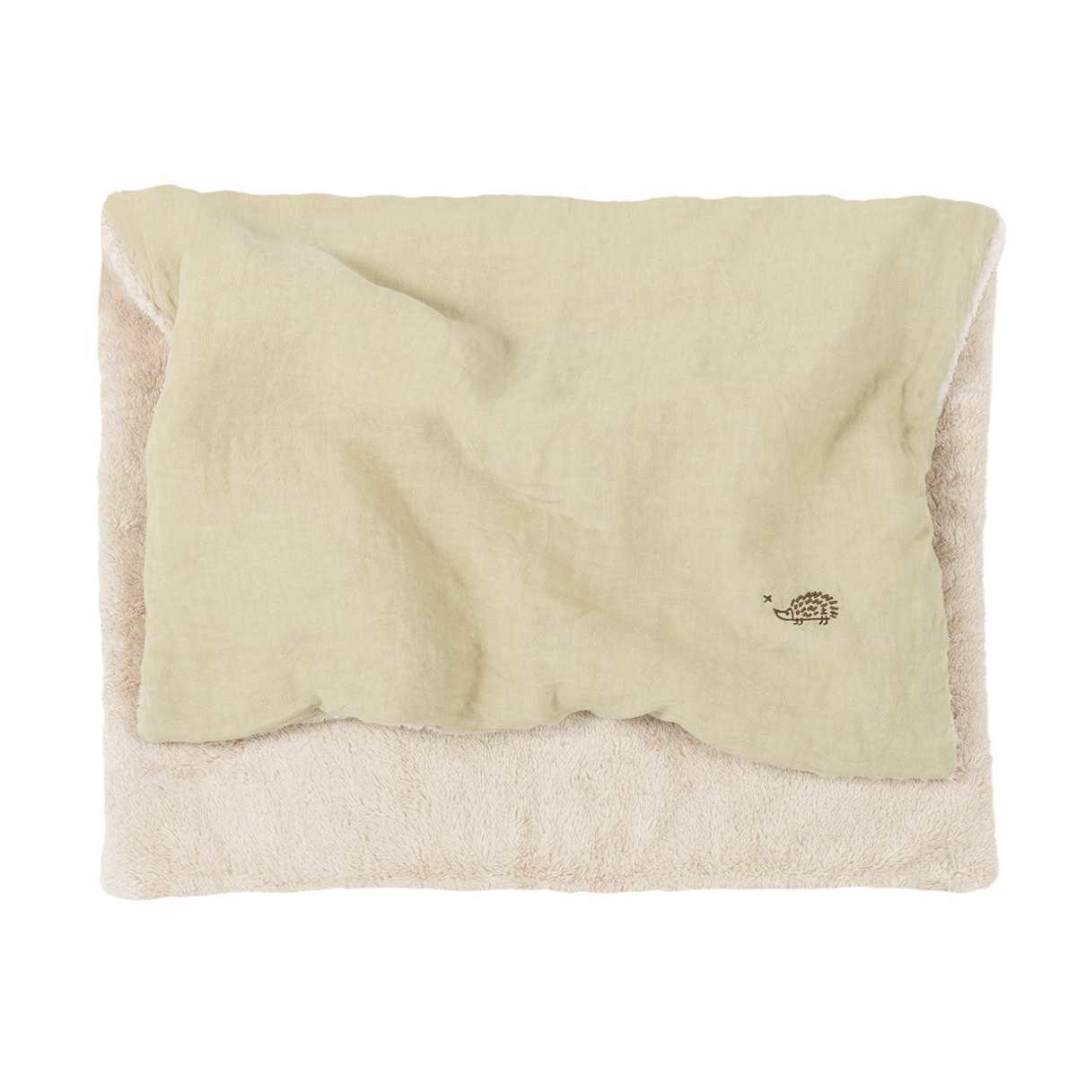 Bestickte Winterdecke 70x100cm FRENCH LINEN Nobodinoz green tea