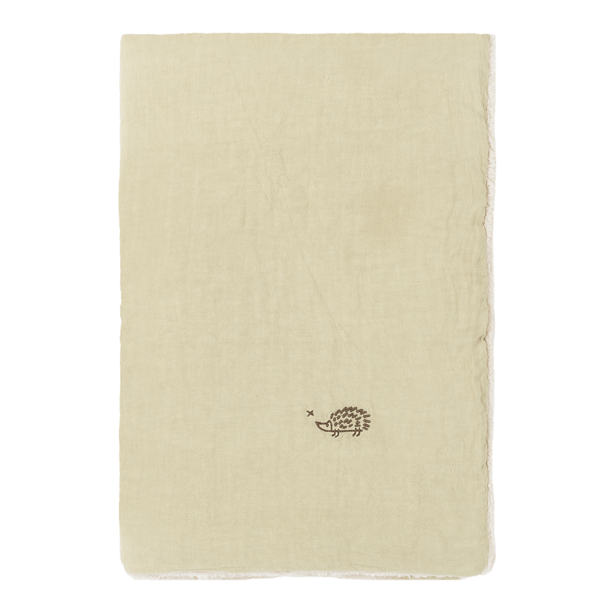 Bestickte Winterdecke 70x100cm FRENCH LINEN Nobodinoz green tea