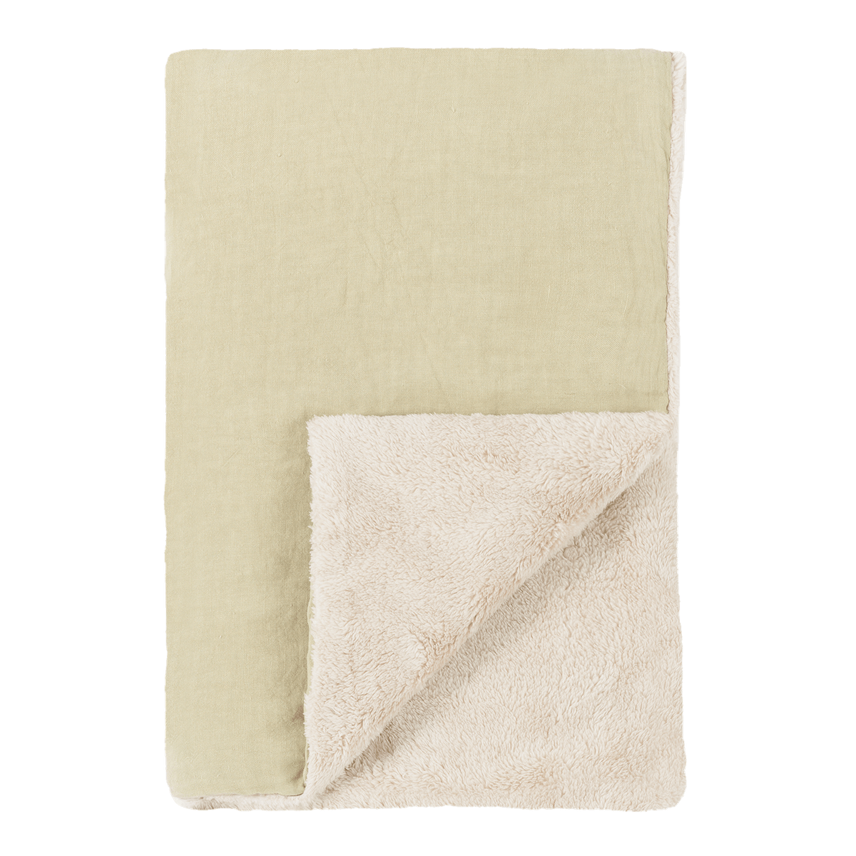 Bestickte Winterdecke 70x100cm FRENCH LINEN Nobodinoz green tea