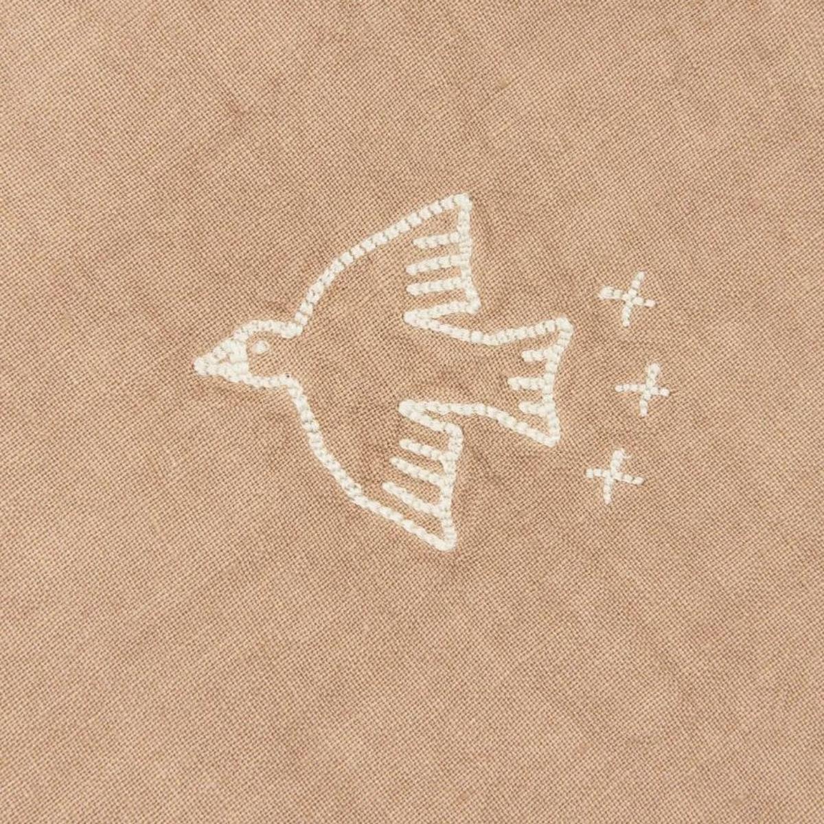 Bestickte Winterdecke 70x100cm FRENCH LINEN Nobodinoz sesame