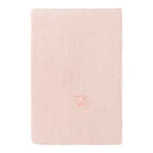 Bestickte Winterdecke aus französischem Leinen, mauve pink. 140x100cm Nobodinoz
