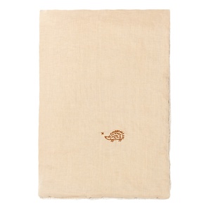 Bestickte Winterdecke aus französischem Leinen, sand. 140x100cm Nobodinoz