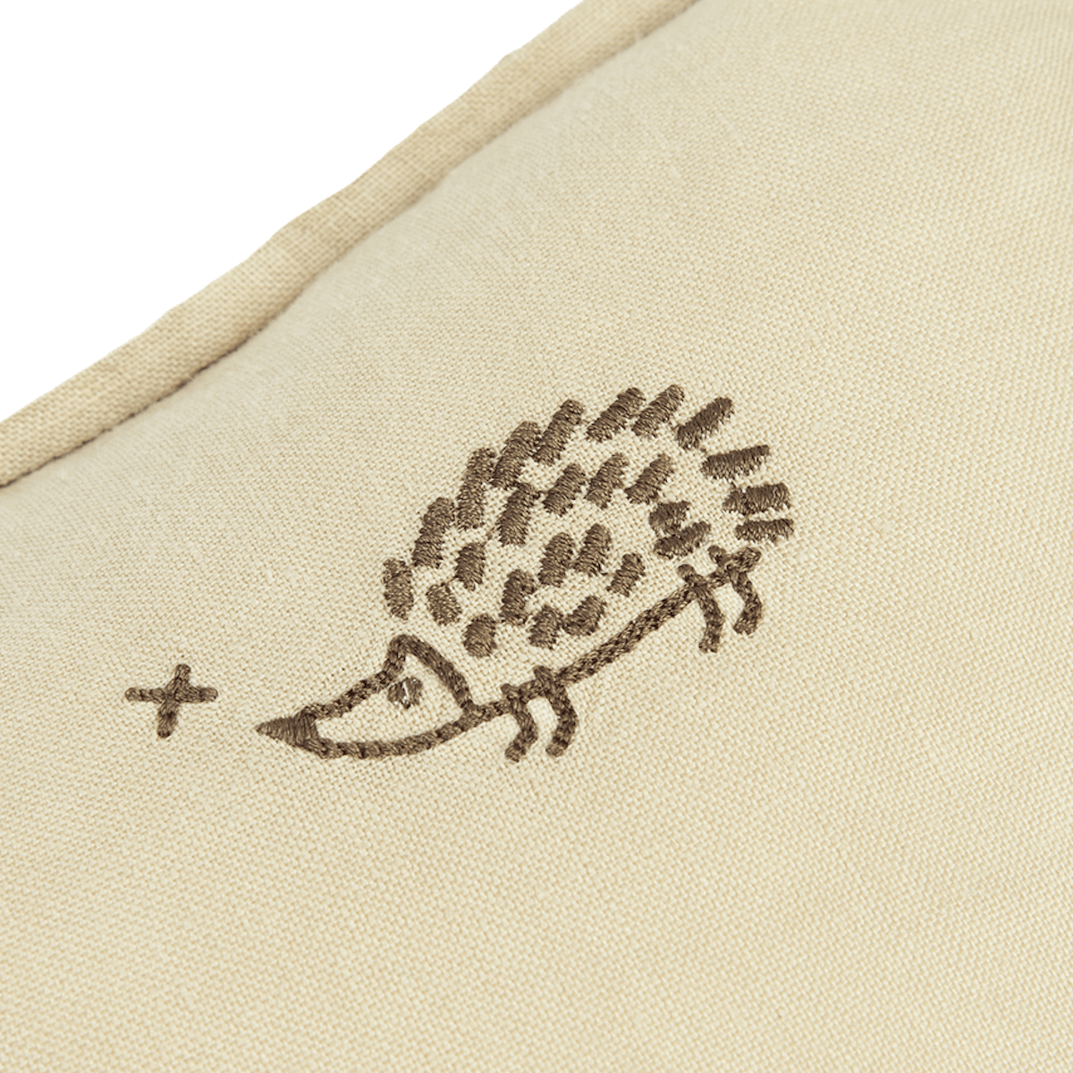 Besticktes Recheckkissen aus französischem Leinen. Green Tea. Maße: 50x30cm Nobodinoz