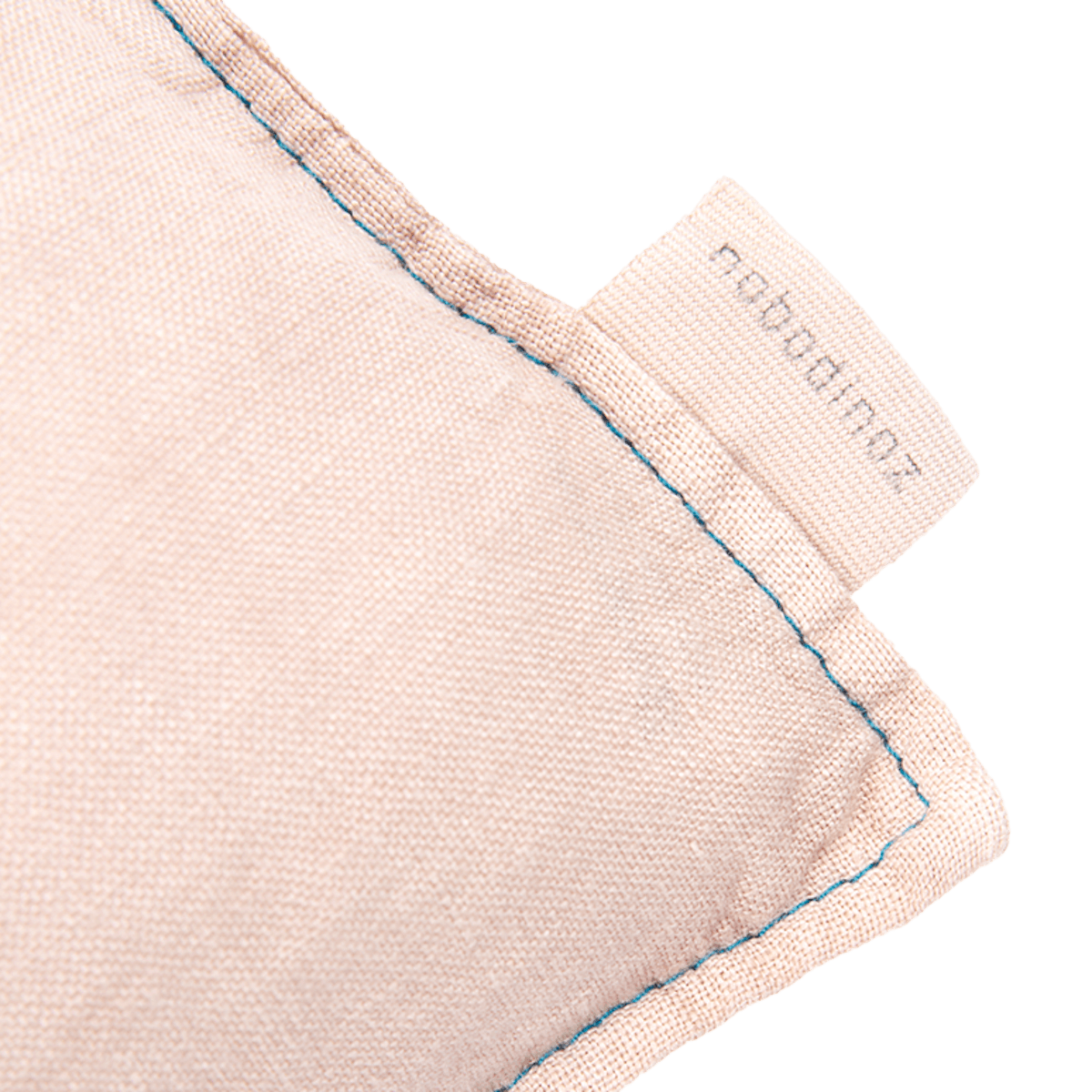 Besticktes Recheckkissen aus französischem Leinen. Mauve Pink. Maße: 50x30cm Nobodinoz