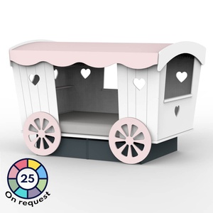 Bett 120x190cm ROULOTTE Mathy by Bols weiß und puderrosa