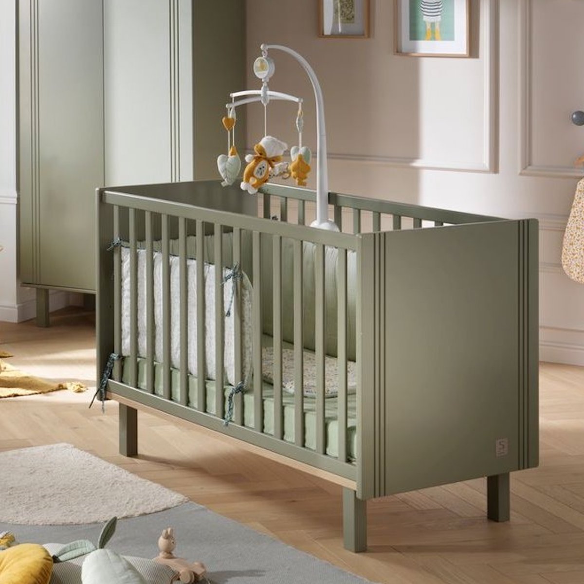 Bett 120x60cm ELEONORE Sauthon kaki