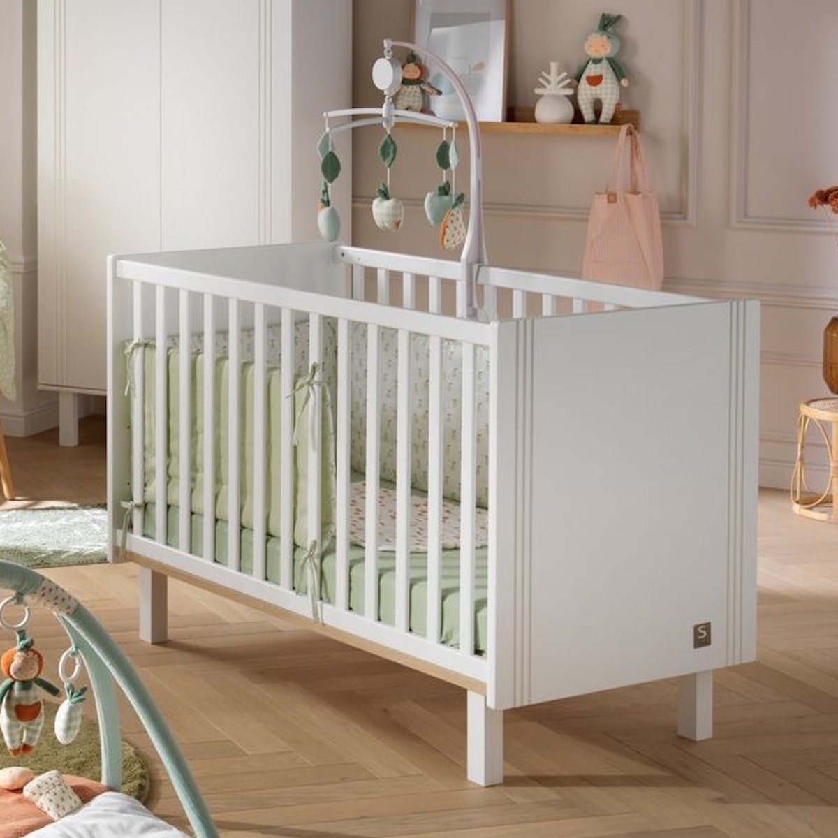 Bett 120x60cm ELEONORE Sauthon weiß