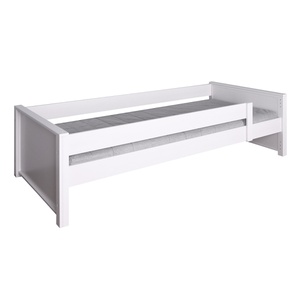 Bett Fallschutz niedrig 90x200cm KASVA Buche massiv weiß-lackiert