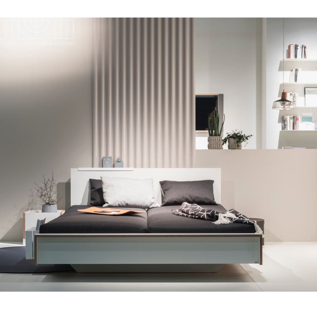 Bett FLAI 140x200cm mit Kopfteil Müller Small Living weiß