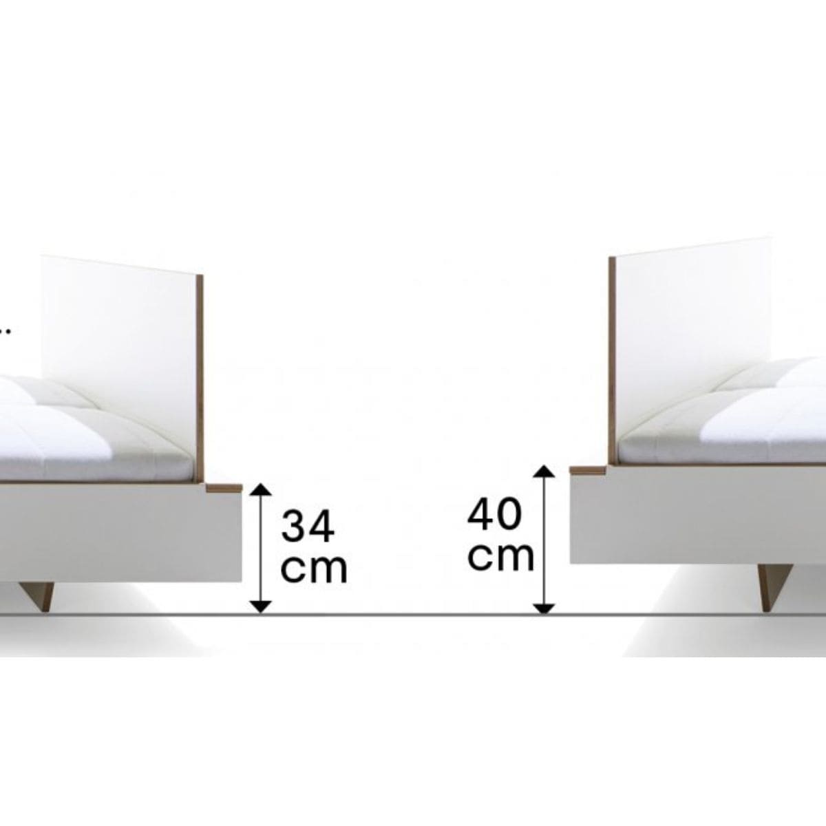 Bett FLAI 140x200cm mit Kopfteil Müller Small Living weiß