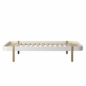 Bett Lounger 120cm WOOD Oliver Furniture Weiß-Eiche