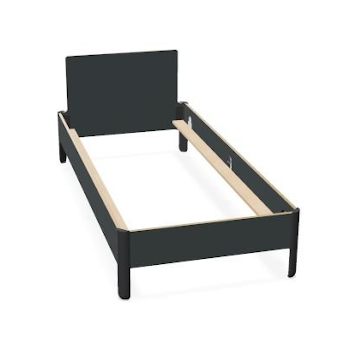 Bett NAIT mit Kopfteil 90x200cm Müller Small Living anthrazit