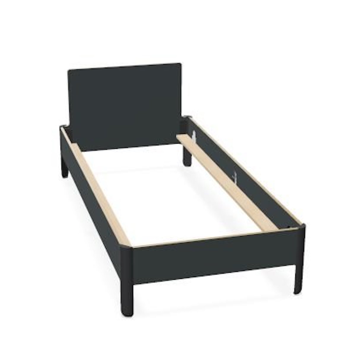 Bett NAIT mit Kopfteil 90x200cm Müller Small Living CPL anthrazit