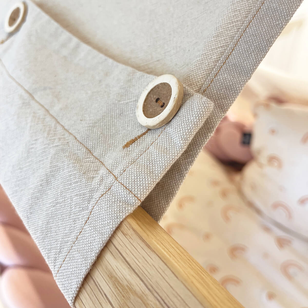 Bett niedrige Kabine KASVA Buche weiß lackiert-Eiche geölt