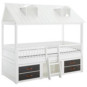 Bett + Rollrost 90x200cm zentrale Leiter BEACH HOUSE Lifetime weiß