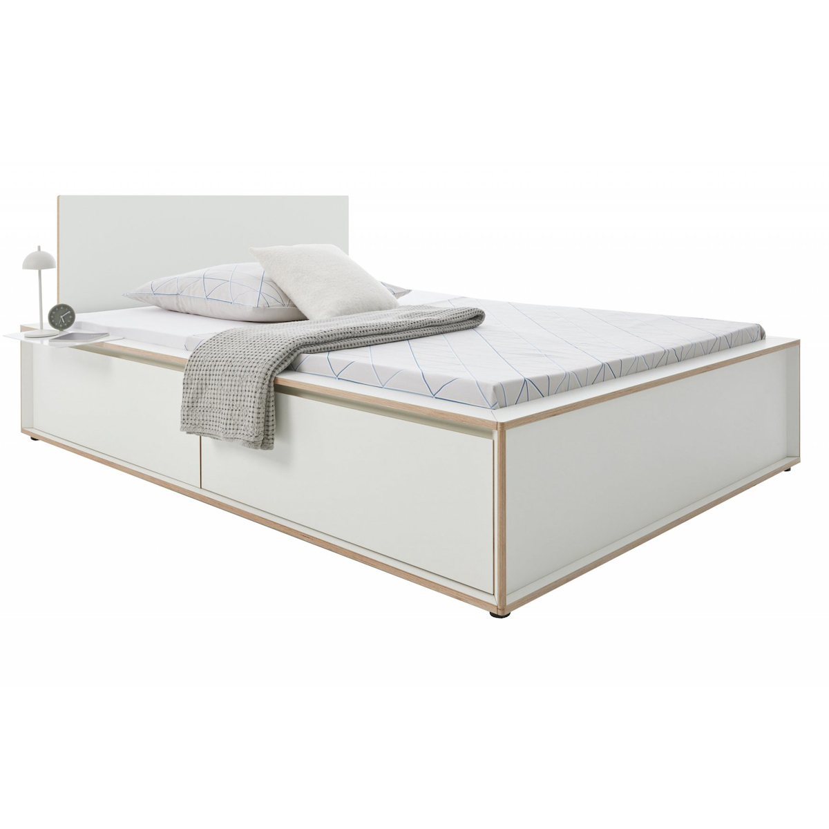 Bett SPAZE 140x200cm mit Kopfteil 2 Schubladen Müller Small Living weiß