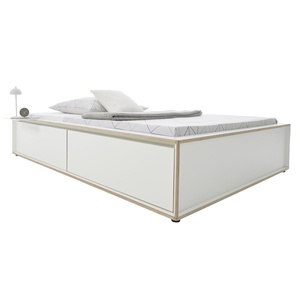 Bett SPAZE 90x200cm mit Kopfteil 2 Schubladen Müller Small Living weiß