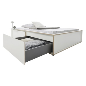 Bett SPAZE 90x200cm mit Kopfteil 2 Schubladen Müller Small Living weiß